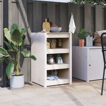 Outdoor Kitchen Cabinet White | 55x55x92 cm Solid Pine Wood