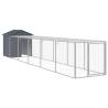 Chicken Cage with Run Anthracite - Durable Galvanised Steel