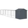 Chicken Cage with Run Anthracite - Durable Galvanised Steel