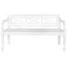 Buy Batavia Bench - 123 cm Solid Mahogany Wood in White