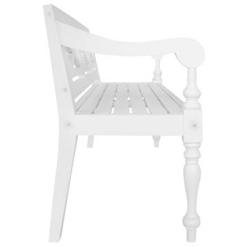 Buy Batavia Bench - 123 cm Solid Mahogany Wood in White