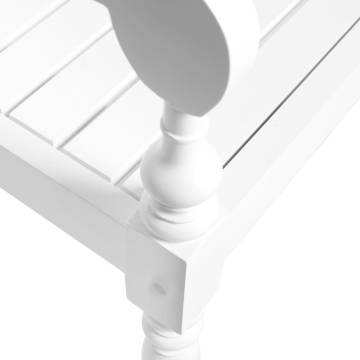 Buy Batavia Bench - 123 cm Solid Mahogany Wood in White