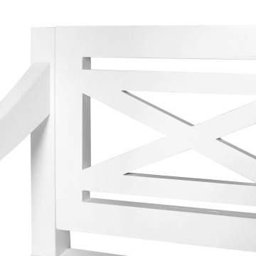 Buy Batavia Bench - 123 cm Solid Mahogany Wood in White