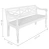 Buy Batavia Bench - 123 cm Solid Mahogany Wood in White