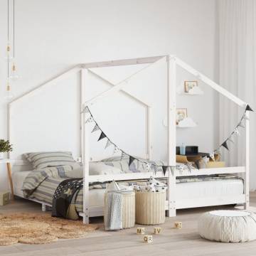 Kids Bed Frame White 90x190 cm Solid Wood Pine | HipoMarket