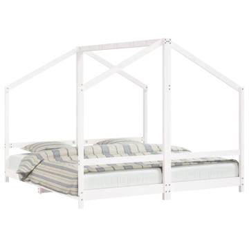 Kids Bed Frame White 90x190 cm Solid Wood Pine | HipoMarket