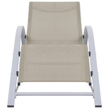 Cream Sunlounger - Durable Textilene & Aluminium Design