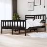 Bed Frame Black Solid Wood 140x200 cm Colour black Size 140 x 200 cm 