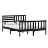 Black Solid Wood Bed Frame 140x200 cm - Hipomarket