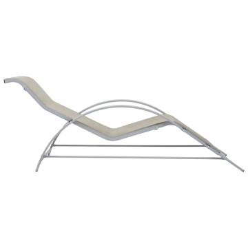 Cream Sunlounger - Durable Textilene & Aluminium Design