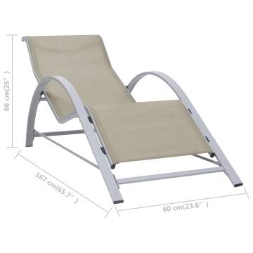 Cream Sunlounger - Durable Textilene & Aluminium Design