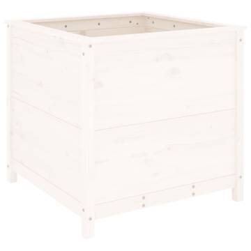 White Garden Planter 82.5x82.5x78 cm - Solid Pine Wood