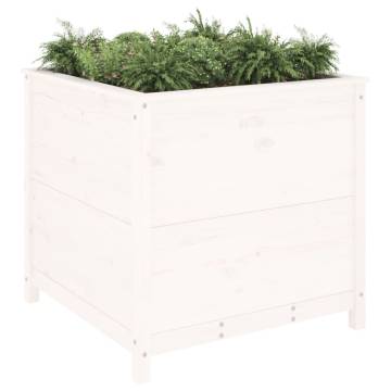 White Garden Planter 82.5x82.5x78 cm - Solid Pine Wood