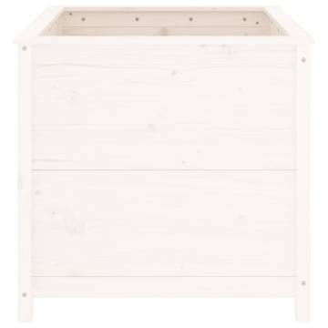 White Garden Planter 82.5x82.5x78 cm - Solid Pine Wood