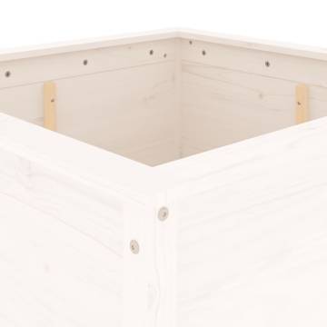 White Garden Planter 82.5x82.5x78 cm - Solid Pine Wood