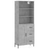 Stylish Highboard in Concrete Grey | Durable Engineered Wood