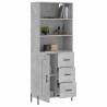 Stylish Highboard in Concrete Grey | Durable Engineered Wood