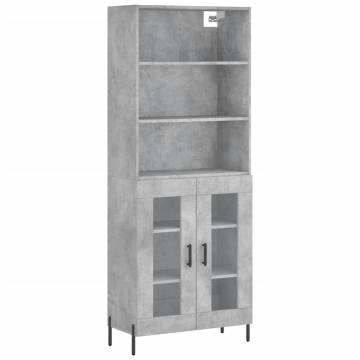 Stylish Highboard Concrete Grey - 69.5x34x180 cm | HipoMarket