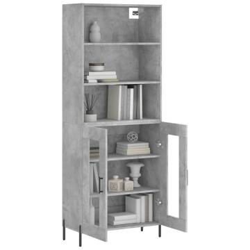 Stylish Highboard Concrete Grey - 69.5x34x180 cm | HipoMarket