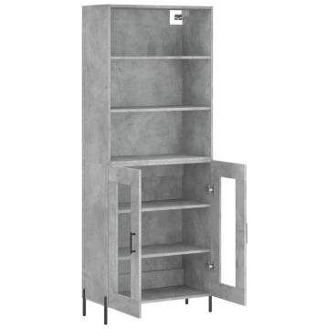 Stylish Highboard Concrete Grey - 69.5x34x180 cm | HipoMarket