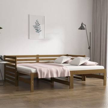 Versatile Pull-out Day Bed Honey Brown - Solid Pine Wood