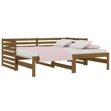 Versatile Pull-out Day Bed Honey Brown - Solid Pine Wood