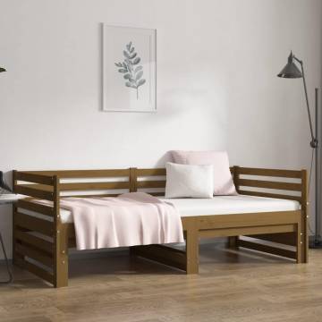 Versatile Pull-out Day Bed Honey Brown - Solid Pine Wood