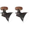 Industrial Wall/Ceiling Lamps 2 pcs Black E27 | Hipomarket