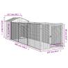 Durable Light Grey Dog House with Roof & Run - 117x405 cm