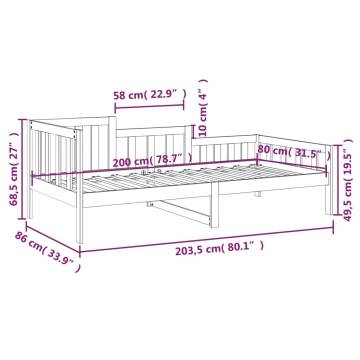 Honey Brown Day Bed 80x200 cm | Solid Pine Wood - Hipo Market