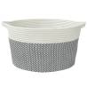 Stylish Grey & White Storage Basket - Ø40x25 cm Cotton