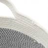 Stylish Grey & White Storage Basket - Ø40x25 cm Cotton