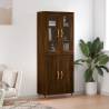 Highboard Brown Oak 69.5x34x180 cm Engineered Wood Colour brown oak Quantity in Package 1 Model 2 doors 