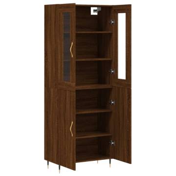 Elegant Highboard Brown Oak - 69.5x34x180 cm | HipoMarket