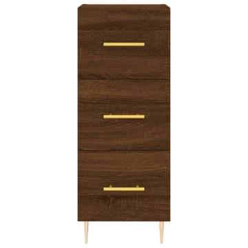 Stylish Highboard in Brown Oak - 34.5x34x180 cm