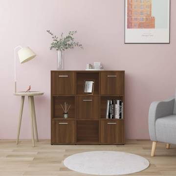 Stylish Brown Oak Book Cabinet - 90x30x90 cm | HipoMarket