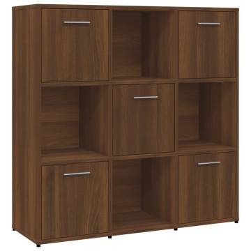 Stylish Brown Oak Book Cabinet - 90x30x90 cm | HipoMarket