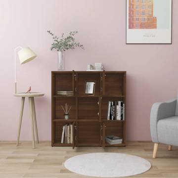 Stylish Brown Oak Book Cabinet - 90x30x90 cm | HipoMarket