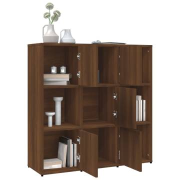 Stylish Brown Oak Book Cabinet - 90x30x90 cm | HipoMarket