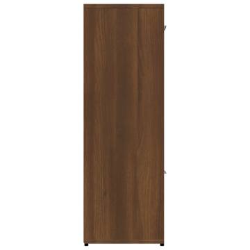 Stylish Brown Oak Book Cabinet - 90x30x90 cm | HipoMarket