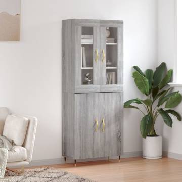 Stylish Highboard Grey Sonoma 69.5x34x180 cm | Hipomarket