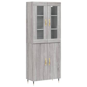 Stylish Highboard Grey Sonoma 69.5x34x180 cm | Hipomarket