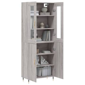 Stylish Highboard Grey Sonoma 69.5x34x180 cm | Hipomarket