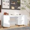 High Gloss White Desk - Stylish Engineered Wood Design