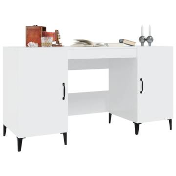 High Gloss White Desk - Stylish Engineered Wood Design