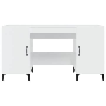 High Gloss White Desk - Stylish Engineered Wood Design