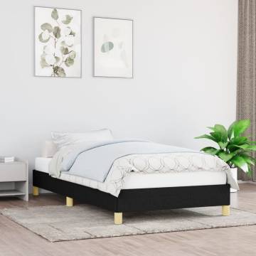 Black Fabric Bed Frame 90x190 cm - Stylish Single Bed