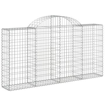 Arched Gabion Baskets | 10 pcs Galvanised Iron - Hipomarket UK