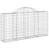 Arched Gabion Baskets | 10 pcs Galvanised Iron - Hipomarket UK