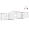 Arched Gabion Baskets - 20 pcs Galvanised Iron | HipoMarket